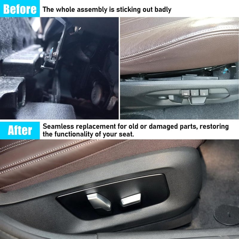 Jaronx Compatible with BMW Front Seat Track Rail Cover for 5' F07 F10 F11 G30 G31/6' G32/7' F01 F02 F03 G11 G12/X5 F15/X6 F16 F86, Support Seating Track Rail Cover Side Bracket for 52107317458 (Right) - Image 2